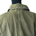 Free People  Olive Green Frayed Hem Denim Jacket XS | Utility Boho Casual Layer Photo 10