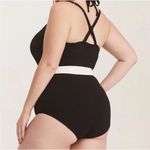 Torrid Strappy Black White High Neck One Piece Swimsuit Size 2/2X *READ Photo 1