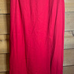 Vintage String Bean 80s Pencil Maxi Skirt Geometric Chain Belt Office Red Size 26 Photo 0