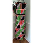 Tori Richard Vtg  Honolulu Ladies Size 10 Maxi Ribbed Bold Abstract Print Dress Photo 1