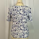 Charter Club  Fitted Blue and White Short Sleeve T-Shirt (746) Photo 1