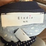 Elodie  Blue and White Cuffed Sleeve Tie-Front Tee Photo 6