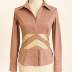 Laundry by Shelli Segal Pink Collared Blouse – Size S – Waist Detail & Side Zip Photo 0