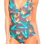 Tori Praver Swimwear Seafoam One Piece Birds of Paradise Tropical Swimsuit med Photo 0