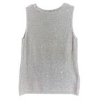 Chico's  Metallic Knit Sweater Vest Womens 2 Beige Sparkle Casual Work Neutral Photo 2