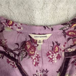 Lucky Brand  Size S Pink Boho Floral Blouse Top Relaxed Babydoll Comfy Boho Chic Photo 5