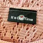 it's our time Early 2000's Whimsical Coquette Baby Pink Short Sleeve Crochet Babydoll Top S M Photo 6