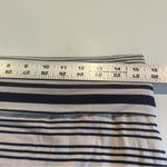 Max Studio  Women’s Maxi Pencil Skirt Tan Navy Blue Stripes Size Large Lined Photo 5