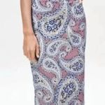 J.Crew Classic Career Preppy Blue & Pink Paisley Print Pencil Skirt Size 2 XS Photo 0