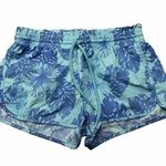 Aerie  Shorts Womens Small Blue Floral Leaves Beach Tropical Summer Stretch Photo 0