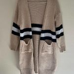Goodnight Macaroon ‘Estrella' Stripe Colorblock Cardigan in Cream White Photo 4