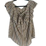 E & M  Women's Size Large Striped Back Tie Butterfly‎ Sleeve Top Photo 3