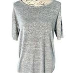 Gap Women's | | Light Gray 3/4 Sleeve Relaxed Loose Fit Crew Neck Top - S Photo 0