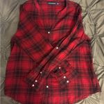 Calvin Klein Jeans Red and Black Plaid Skirt Size XL Photo 4