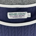 Vintage Wimbledon Official Women's Large Tennis Tank Top Navy White Preppy Sport Blue Photo 4