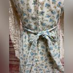Vintage Floral High Neck Crochet Long Sleeve Prairie Dress Photo 12