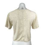 Lilla P Women Yellow Linen Short Sleeve V Neck Button Up Tie Hem Blouse Top Sz S Photo 1