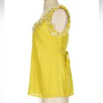 Yoana Baraschi Anthropologie l BARASCHI Yellow Ruffled Curled Ribbon Sleeveless Blouse Size S Photo 3