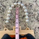 Womens Colorblock Furry White Pearl Handle Purse‎ Handbag Multicolor Black Photo 8