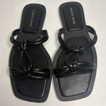 Azalea Wang Stetson Black Knotted Sandals Size 7 Slip Photo 0