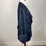 BITE Studios Denim Blazer Jacket Women's Business Casual Dark Wash Chic Size 10 Blue Photo 8