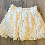 Princess Polly Cream Ruffled Skater Skirt Photo 0