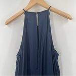 BCBGMAXAZRIA Jumpsuit Size Small Maxwell Navy Satin Cropped Halter Cocktail Photo 6