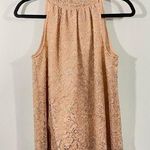 J.Crew  Women's Beige Metallic Lace Tie Neck Sleeveless Blouse Size S #AG852 Photo 0