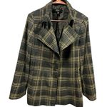 Nine West  Black and Tan Plaid Peacoat Jacket Coat with Belt Loops Womens 14 Photo 4