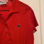 Lacoste Vintage  women’s logo red cotton polo, size 40 medium Photo 4