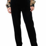 Victoria's Secret Vintage Gold Label Black Velvet High Rise Straight Leg Pants 6 Photo 0