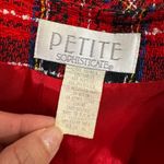 Petite Sophisticate Vintage 80s 90s Red Plaid Blazer Cropped Jacket Size 8 Photo 7