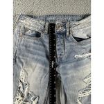 American Eagle  Jeans Women 2 Mid Rise Distressed Tomgirl Tapered‎ Leg Light Wash Photo 3