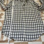 Joie  | Long Sleeve Button Up‎ Blouse Ivory Black Plaid | Women's L Photo 7