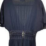 Lavender Field Long Black Kimono Open Front Cover Up Black Photo 6