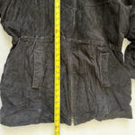 wilson's leather Vintage Wilsons Suede Leather Jacket Parka Cinch Waist Hooded Zip Up Large Photo 7