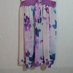 In Bloom by Jonquil Cream Purple Floral Spaghetti Strap Chemise Lace Size Small Photo 2
