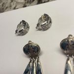 Lot Of 3 Silver Tone Costume Earrings Screw On Clip Photo 2