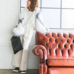 ZARA  NWT SWEATSHIRT faux fur sleeve WHITE blogger fav WINTER CASUAL $108 L boho Photo 3