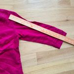 Ralph Lauren Lauren  Vibrant Fuchsia Linen Blouse Embroidered V-Neck‎ Top M Photo 5