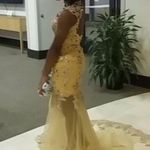 Romwe Golden/Yellow High Neck Prom Dress Photo 0