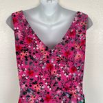 Saloni Aggie Silk Ruffled Floral Midi Dress Asymmetrical Pink Red Teal Green 8 Photo 8