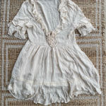 Auguste  the Label Cream Swiss Dot Ruffle Mini Dress Tie Front US 4 Boho Photo 0