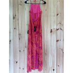Lulus NWT  Camadi Hot Pink Animal Print Mesh Backless Midi Dress Bohemian Sz L Photo 4
