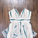 BCBGMAXAZRIA • Liliana Dress gown tulle net embroidered maxi cream green flowy Photo 2