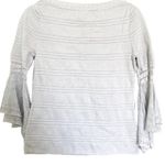 White House | Black Market Frill Sleeve Knit Silver Sparkle Formal Sweater Small Photo 1