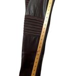 Maniere De Voir Leather & Suede Ribbed Legging In Chocolate Brown Women’s Size 0 Photo 13