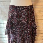 Joie  Brigida Silk Black and Red High Low Ruffle Skirt Photo 8