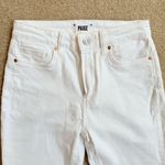 Paige  Cindy Crop Straight White Raw Hem High Waist Denim Jeans 26 Petite Photo 4