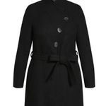 City Chic Refinity Coat Sophisticated in Black Size XXS/12 NWT Photo 0